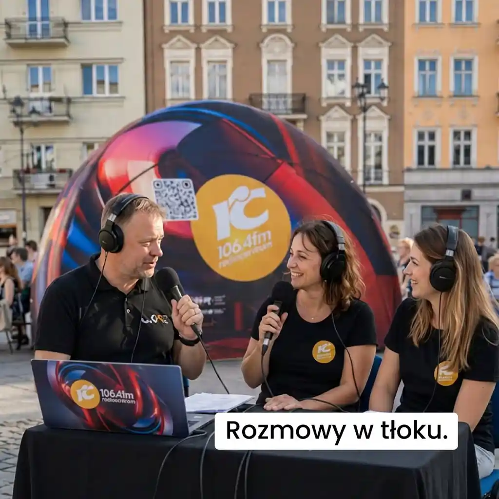 namiot z nadrukiem sublimacyjnym dla radia klaisz